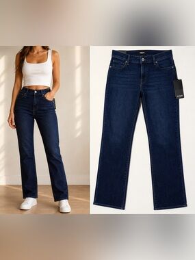 Hudson Straight Leg Jeans NWT Dark Wash Size 29 Blue High Rise Casual Classic